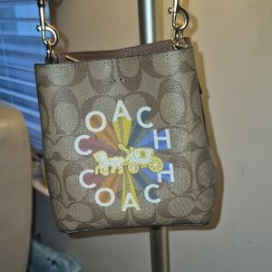 Coach Mini Town Carriage Logo  Crossbody Bag NWOT